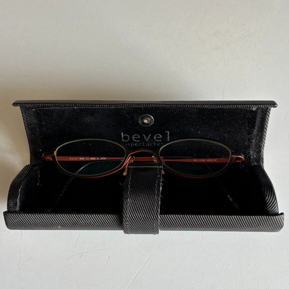 Bevel Eyewear 8516 Storm Titanium Frames – Black/Rust Orange – Handmade in Japan - Picture 2 of 5